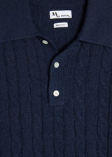 AAITAN CABLE KNITTED POLO SHIRT