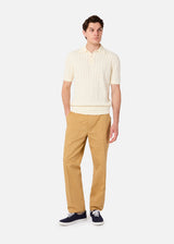 AAITAN CABLE KNITTED POLO SHIRT