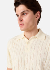 AAITAN CABLE KNITTED POLO SHIRT