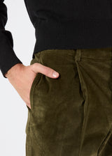 PANTALONI AANTIOCO IN COTONE STRETCH E VELLUTO LISCIO CON PINCES