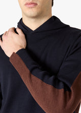 AAURELIO FELPA BICOLORE CON CAPPUCCIO