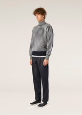 AAITOR WHITE AND BLUE WOOL STRIPED TURTLENECK
