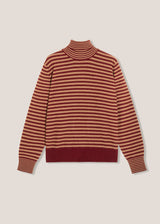 AAITOR BURGUNDY WOOL STRIPED TURTLENECK