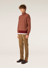 AAITOR BURGUNDY WOOL STRIPED TURTLENECK
