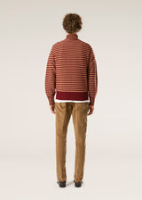 AAITOR BURGUNDY WOOL STRIPED TURTLENECK