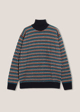 AAMINTORE WOOL TURTLENECK WITH GEOMETRIC PATTERN