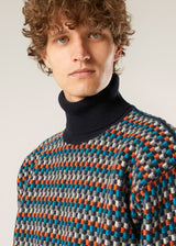 AAMINTORE WOOL TURTLENECK WITH GEOMETRIC PATTERN
