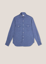 CAMICIA AANTERO IN FLANELLA BLU