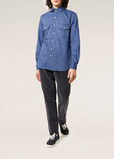 CAMICIA AANTERO IN FLANELLA BLU