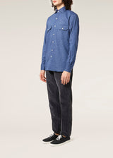 CAMICIA AANTERO IN FLANELLA BLU