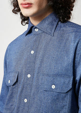 CAMICIA AANTERO IN FLANELLA BLU