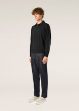 AARIC NAVY WOOL POLO SHIRT