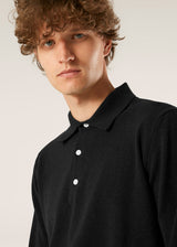 AARIC NAVY WOOL POLO SHIRT